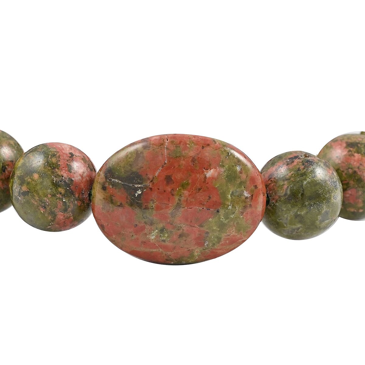 Unakite Beaded Stretch Bracelet 150.00 ctw image number 2