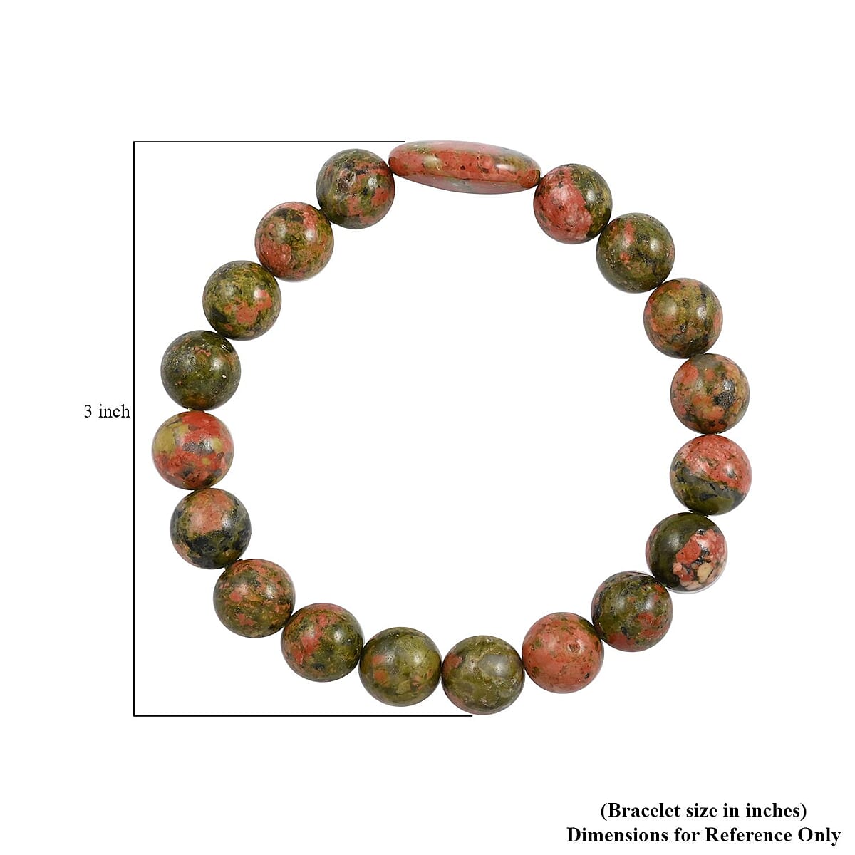 Unakite Beaded Stretch Bracelet 150.00 ctw image number 3