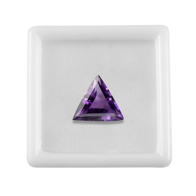 African Amethyst (Triangle 15 mm) 7.57 ctw Loose Gemstone