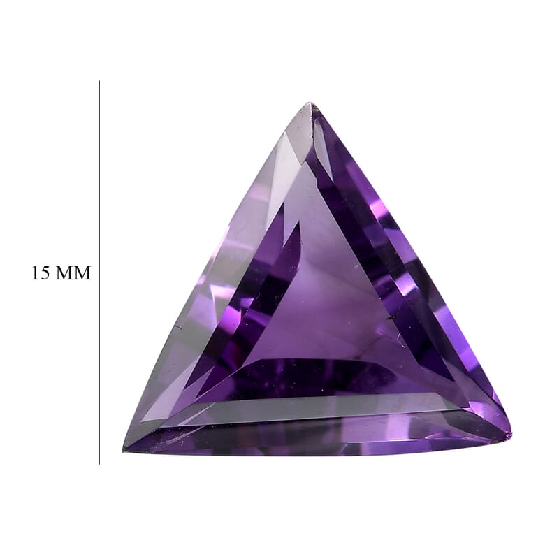 African Amethyst (Triangle 15 mm) 7.57 ctw Loose Gemstone