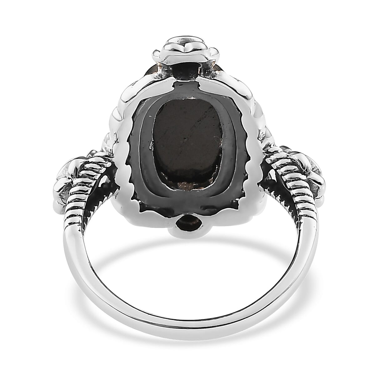 Artisan Crafted Elite Shungite and Thai Black Spinel Ring in Sterling Silver (Size 8.0) 2.40 ctw image number 4