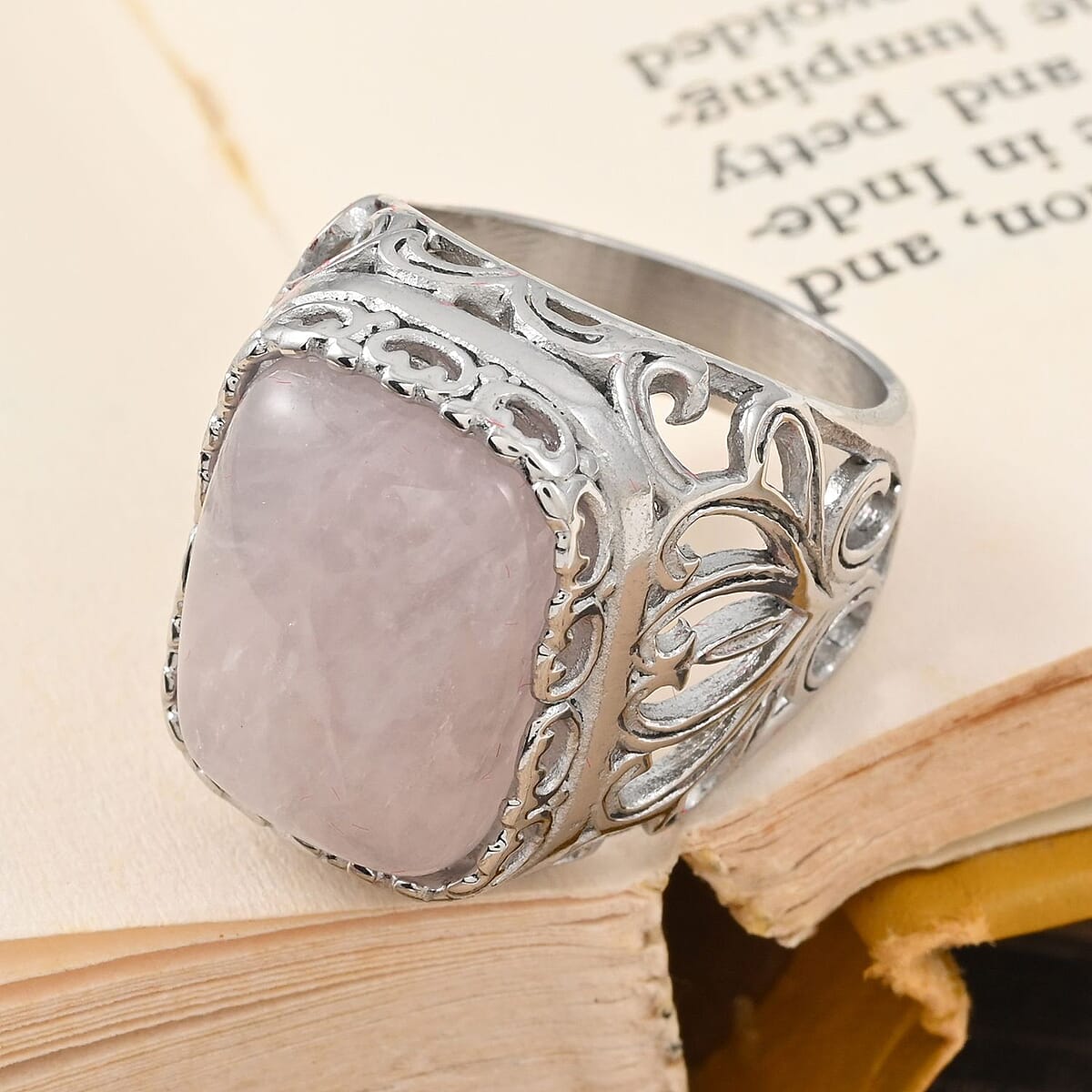 Quartzite Solitaire Ring in Rhodium Over Sterling Silver (Size 11.0) 17.50 ctw image number 1