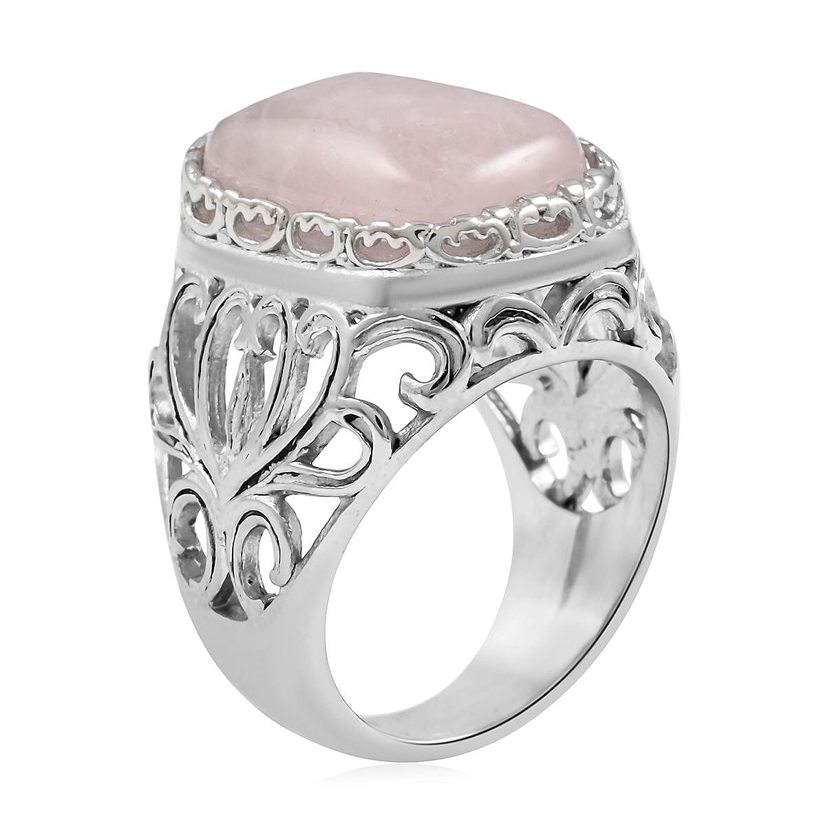 Quartzite Solitaire Ring in Rhodium Over Sterling Silver (Size 11.0) 17.50 ctw image number 3