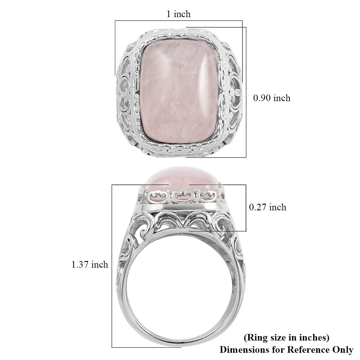 Quartzite Solitaire Ring in Rhodium Over Sterling Silver (Size 11.0) 17.50 ctw image number 4