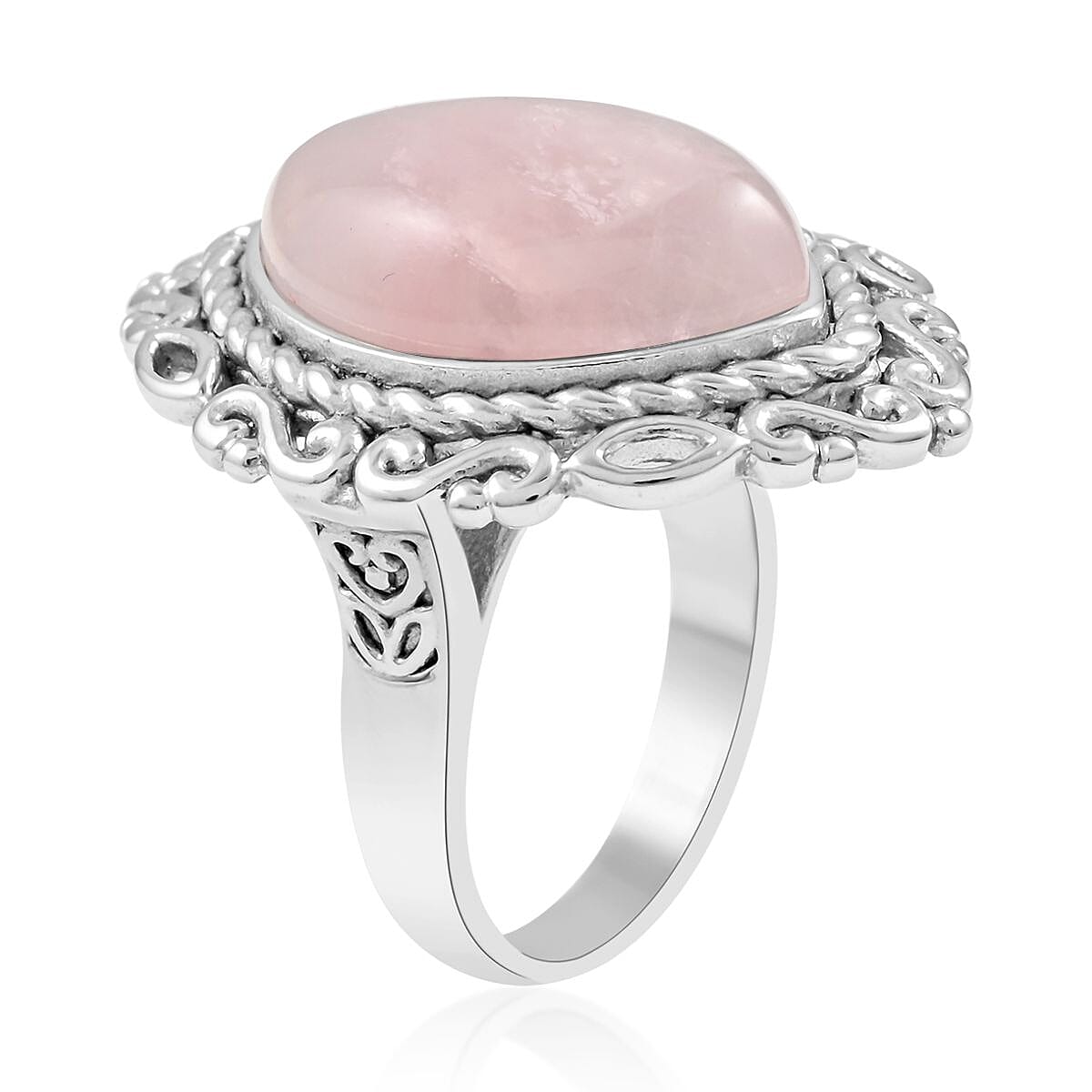 Quartzite Solitaire Ring in Rhodium Over Sterling Silver (Size 10.0) 17.50 ctw image number 3