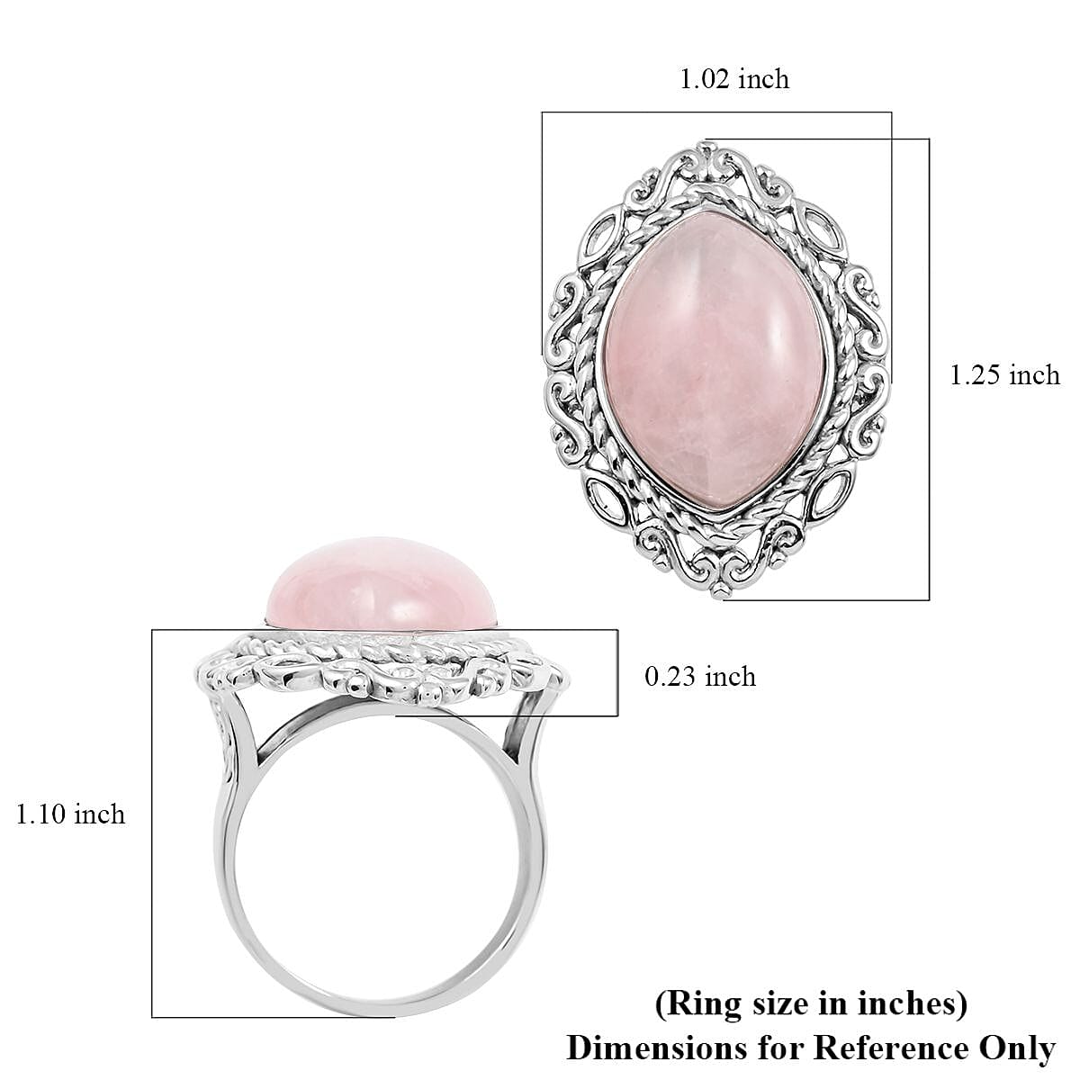 Quartzite Solitaire Ring in Rhodium Over Sterling Silver (Size 10.0) 17.50 ctw image number 4