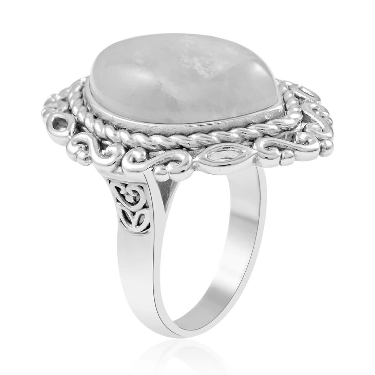 Quartzite Solitaire Ring in Rhodium Over Sterling Silver (Size 6.0) 17.50 ctw image number 3