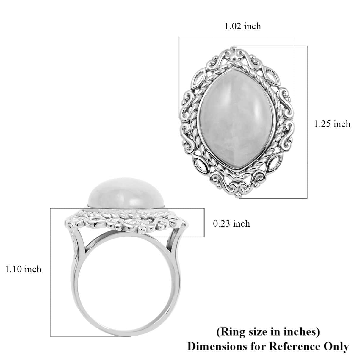 Quartzite Solitaire Ring in Rhodium Over Sterling Silver (Size 6.0) 17.50 ctw image number 4