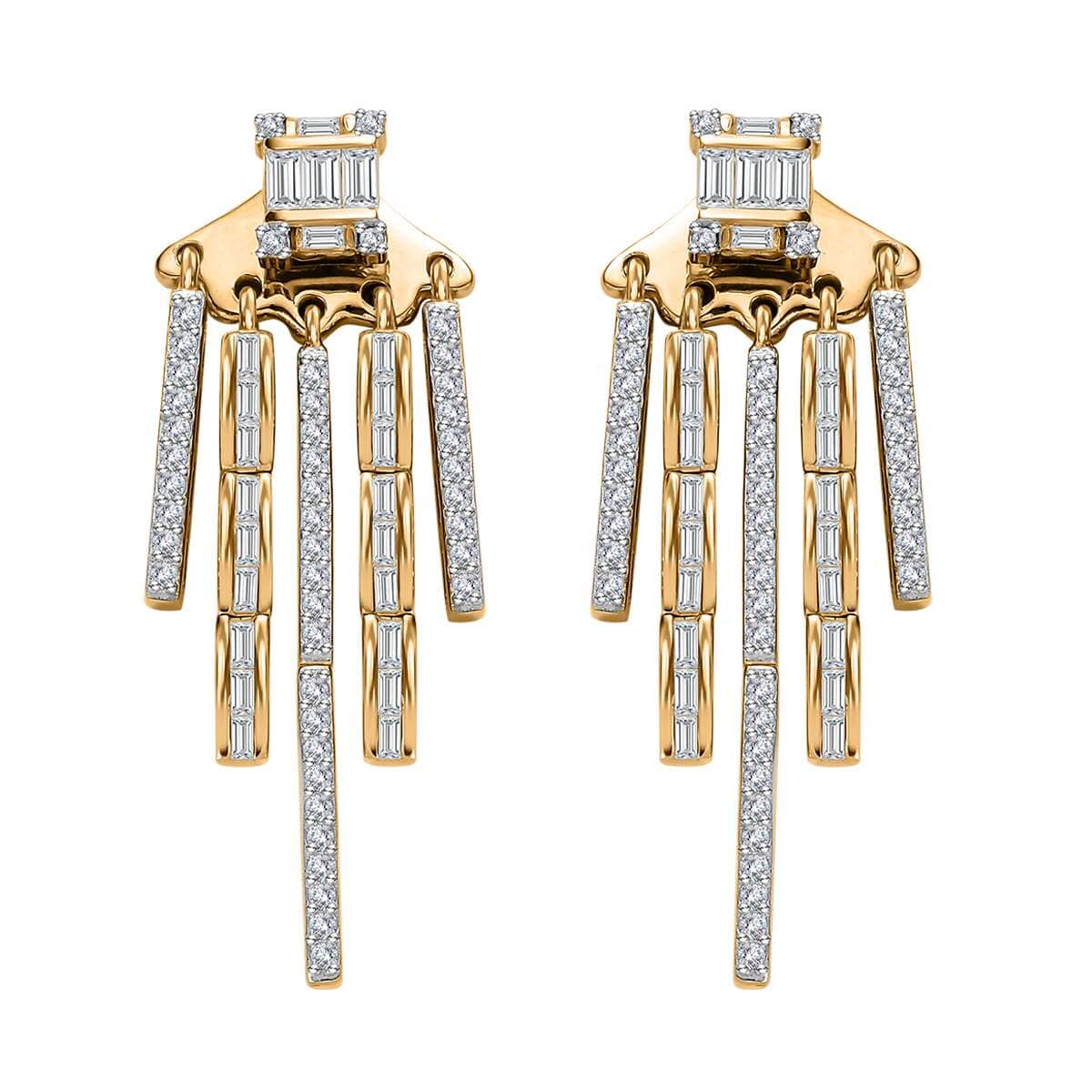 Moissanite Dangling Earrings in Vermeil Yellow Gold Over Sterling Silver 1.40 ctw image number 0