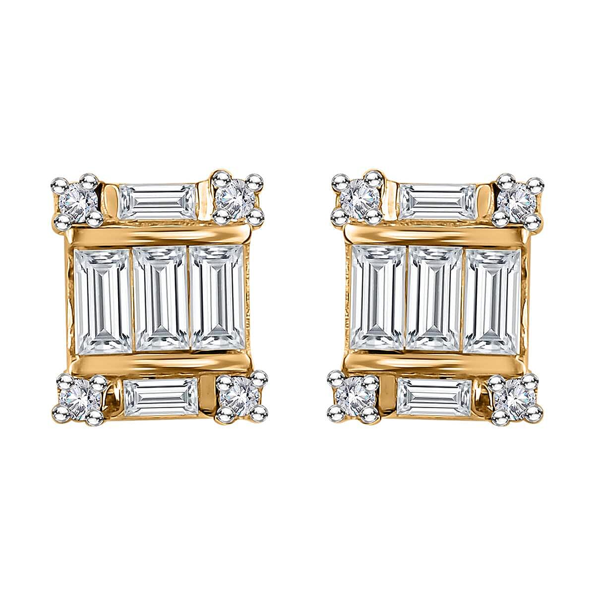 Moissanite Dangling Earrings in Vermeil Yellow Gold Over Sterling Silver 1.40 ctw