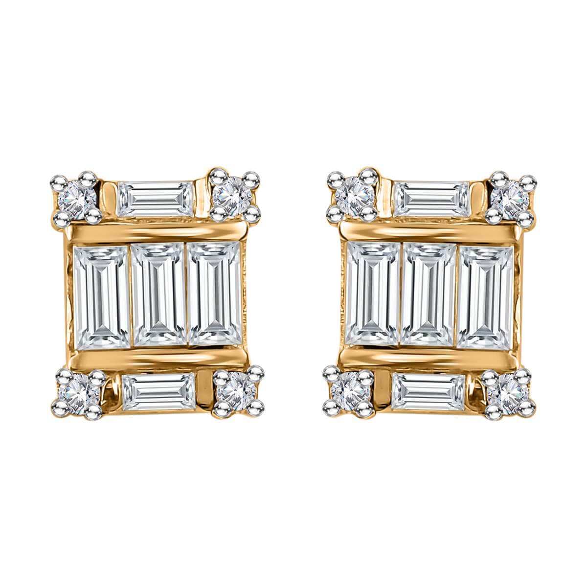 Moissanite Dangling Earrings in Vermeil Yellow Gold Over Sterling Silver 1.40 ctw image number 3