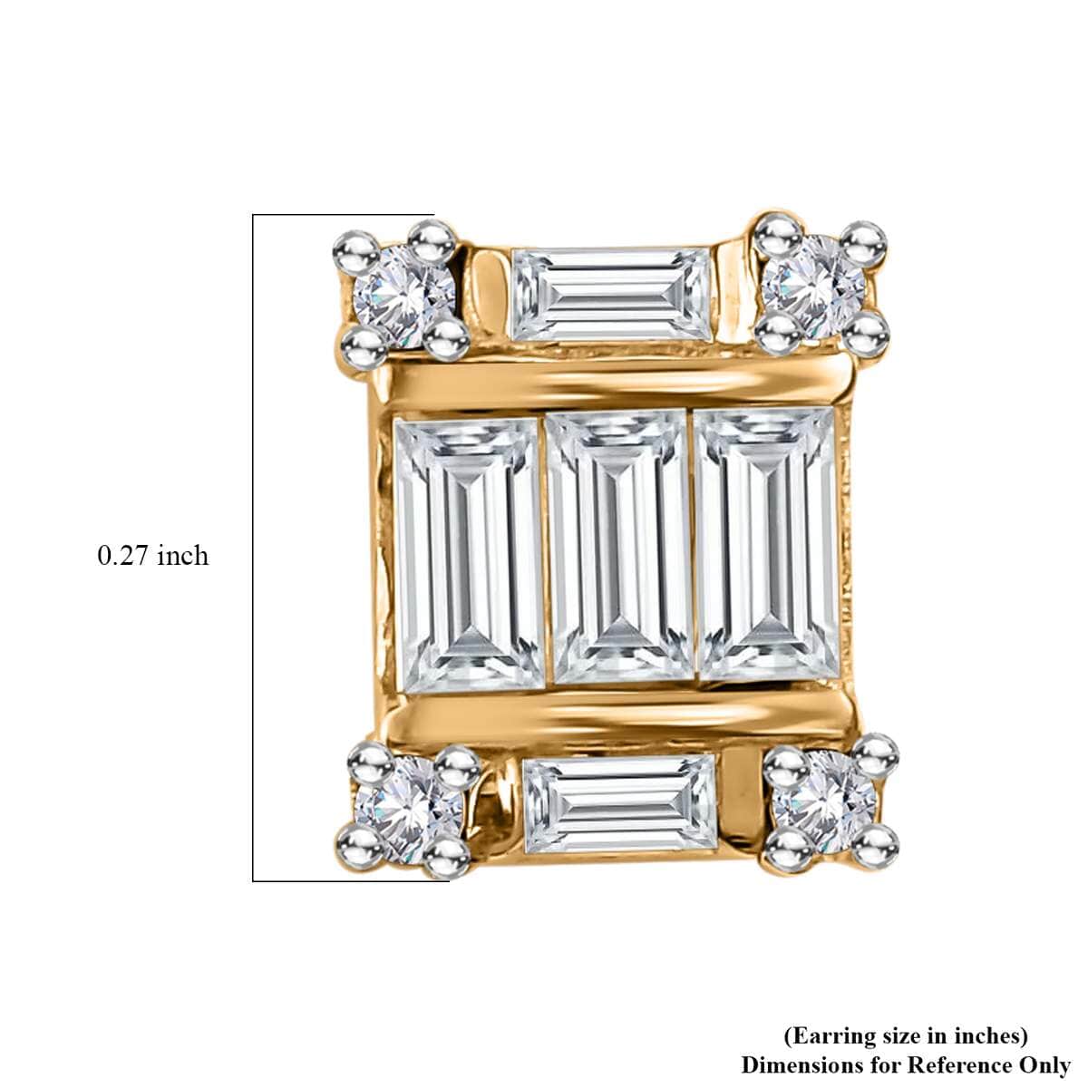Moissanite Dangling Earrings in Vermeil Yellow Gold Over Sterling Silver 1.40 ctw image number 6