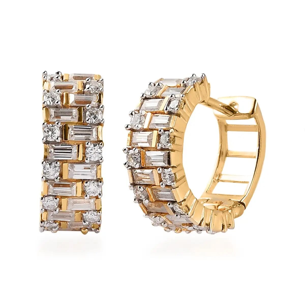 U-Shape Huggie Hoops Color with Sterling Silver - Yellow U-Shape Huggie Hoops Color with Sterling Silver - Yellow