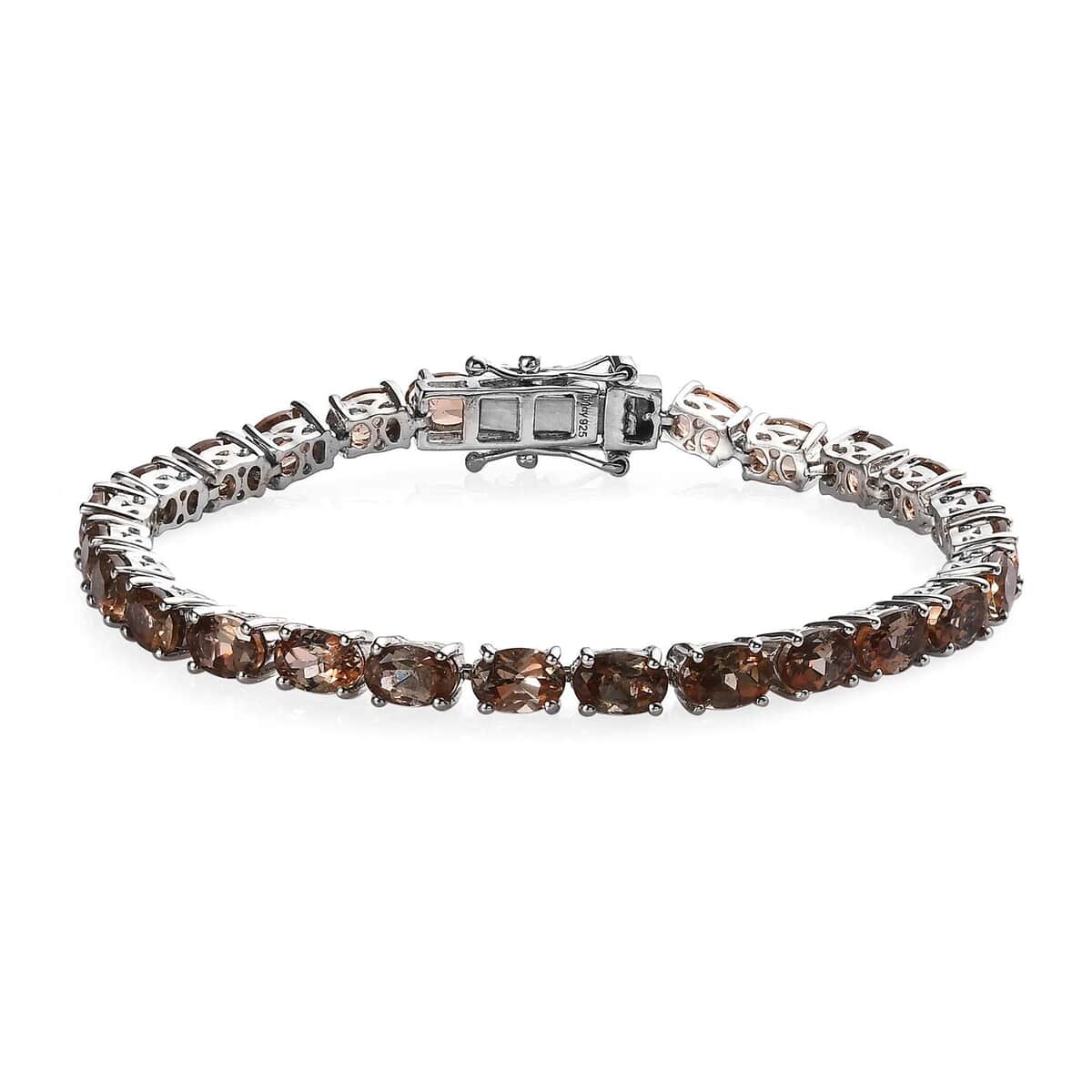 Premium Jenipapo Andalusite Tennis Bracelet in Platinum Over Sterling Silver (6.50 In) 12.15 ctw image number 0