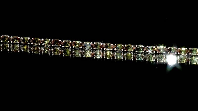 Premium Jenipapo Andalusite Tennis Bracelet in Platinum Over Sterling Silver (6.50 In) 12.15 ctw
