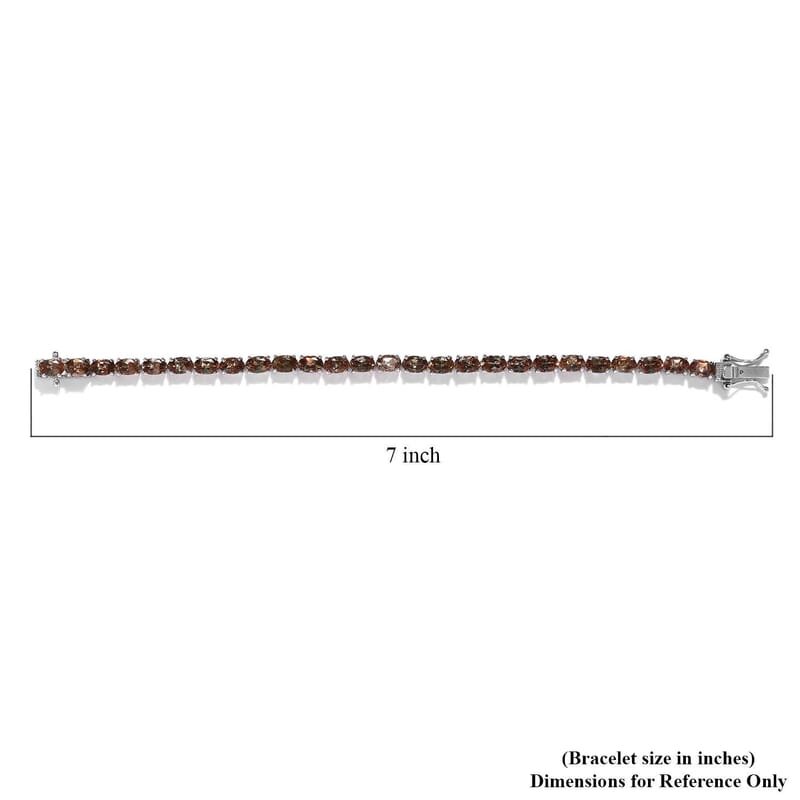 Premium Jenipapo Andalusite Tennis Bracelet in Platinum Over Sterling Silver (6.50 In) 12.15 ctw