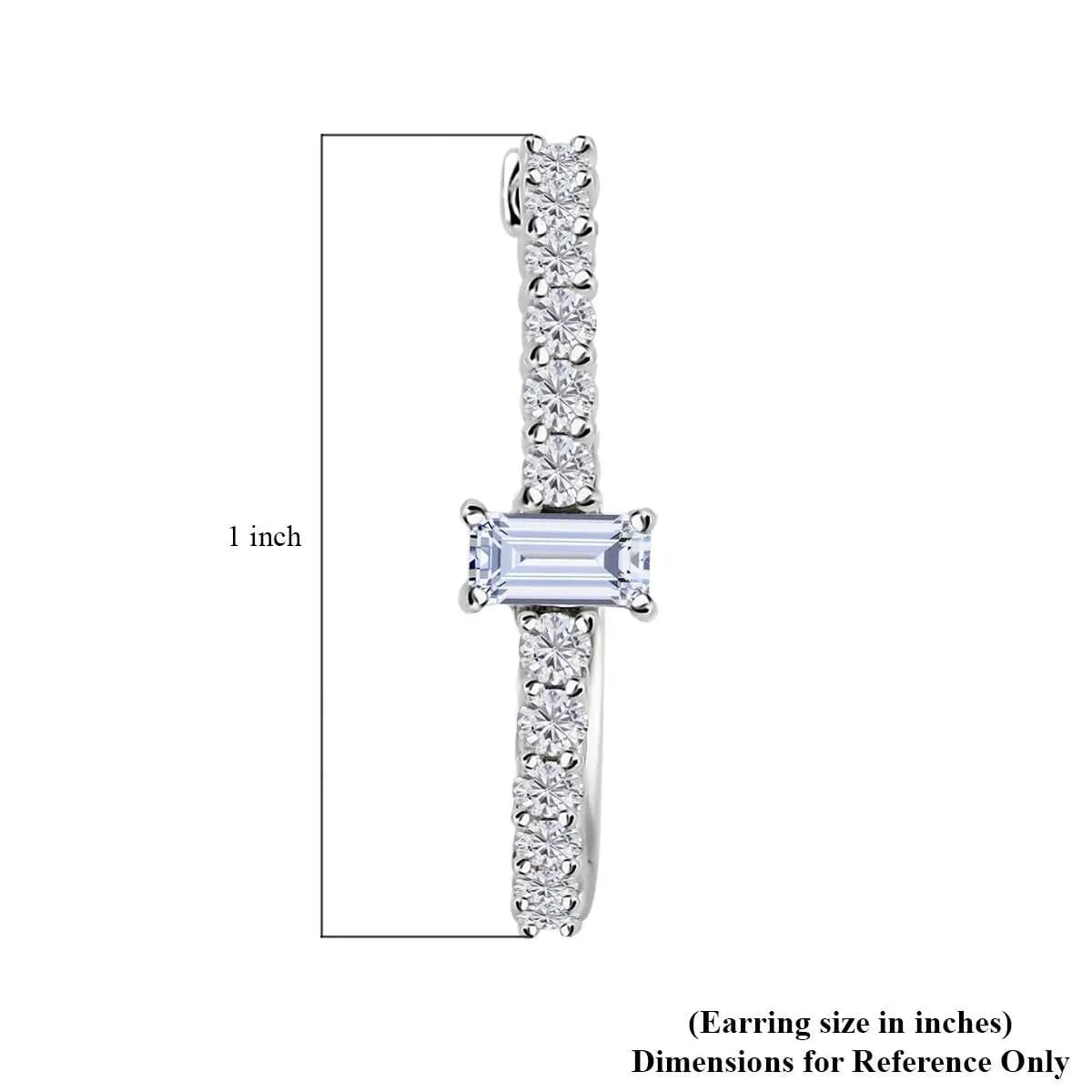 Moissanite Hoop Earrings in Platinum Over Sterling Silver 1.00 ctw image number 6