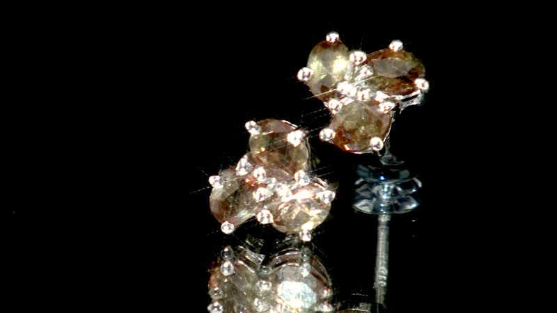 Premium Jenipapo Andalusite Stud Earrings in Platinum Over Sterling Silver 1.10 ctw
