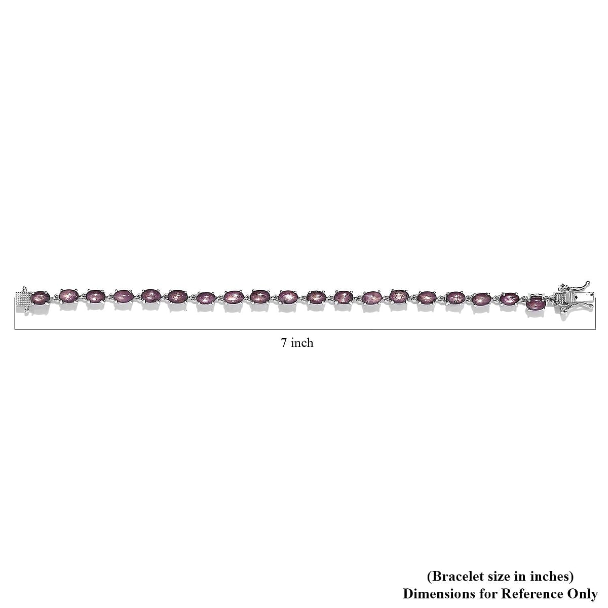 Indian Star Ruby Bracelet in Platinum Over Sterling Silver (6.50 In) 17.90 ctw image number 4