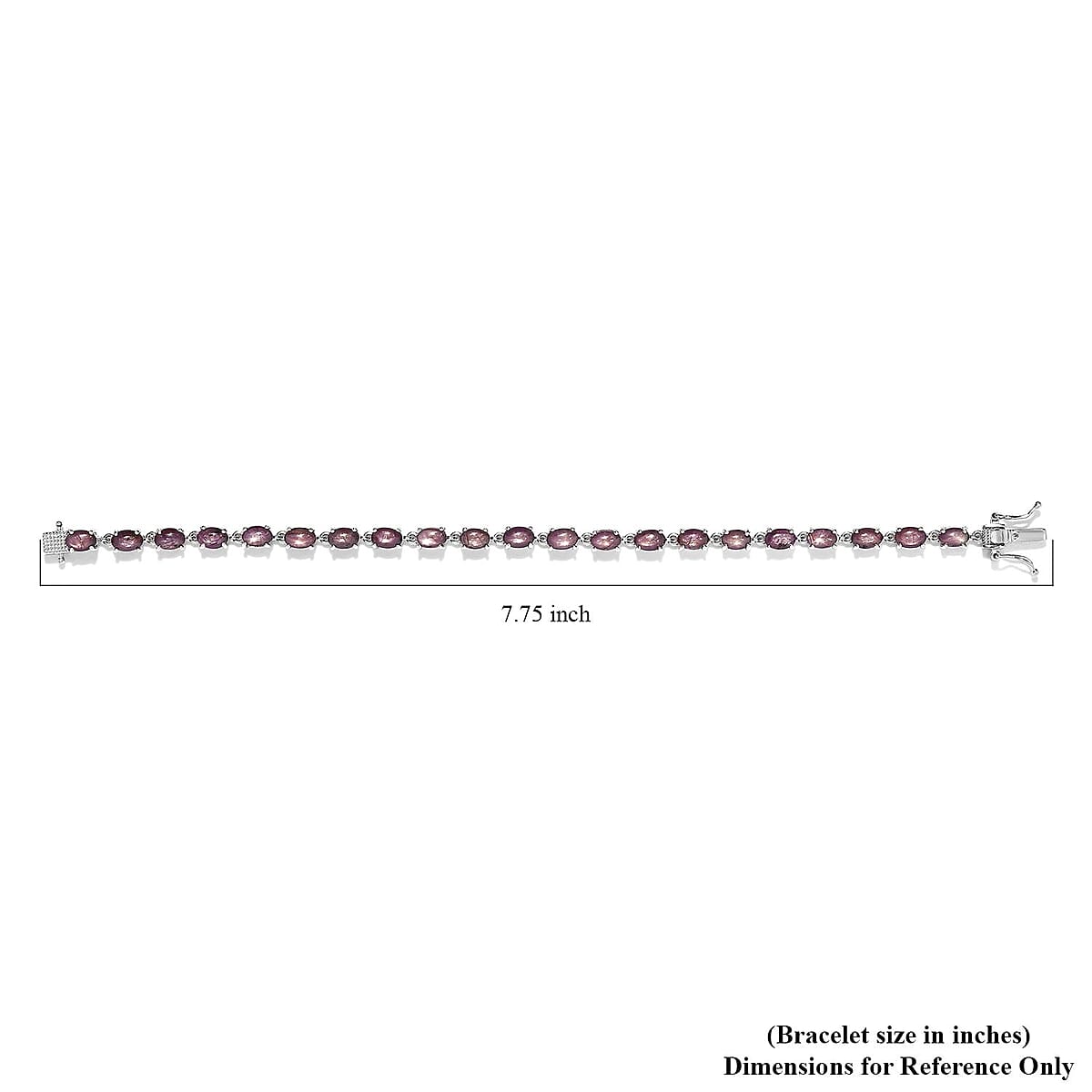 Indian Star Ruby Bracelet in Platinum Over Sterling Silver (7.25 In) 20.00 ctw image number 4
