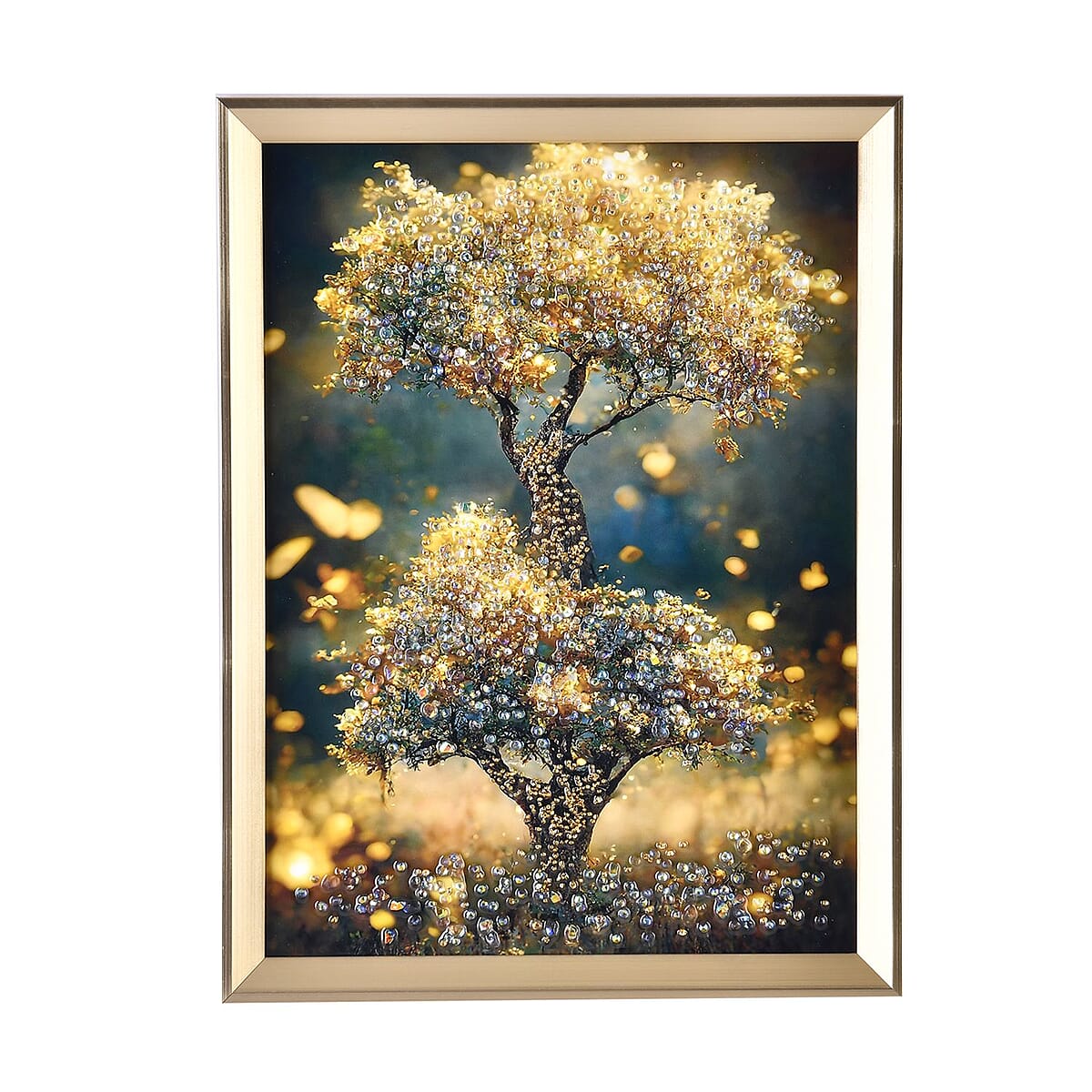 Resin Crystal Painting with PS frame - Golden Tree image number 0