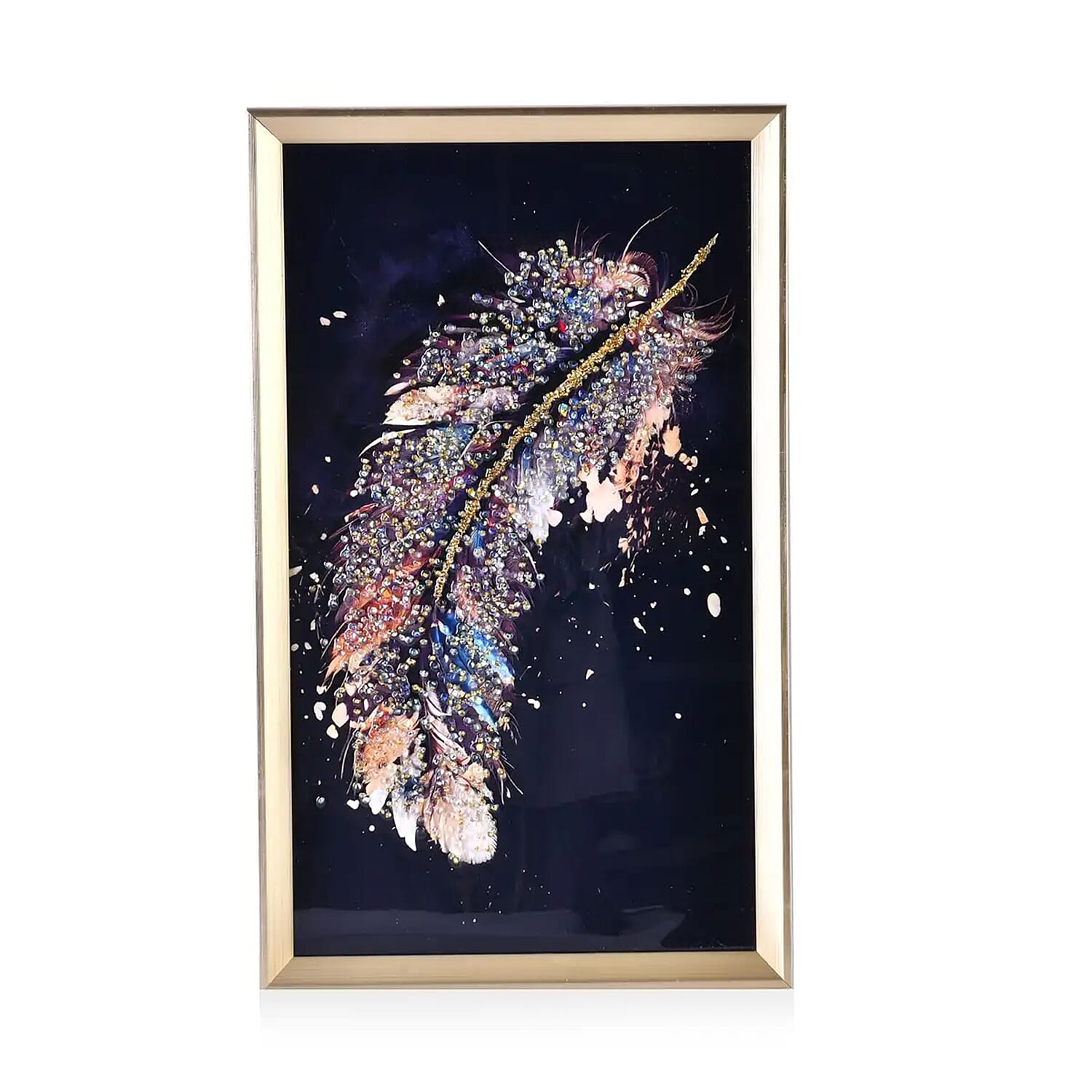 Resin Crystal Painting with PS frame - Purple Feather