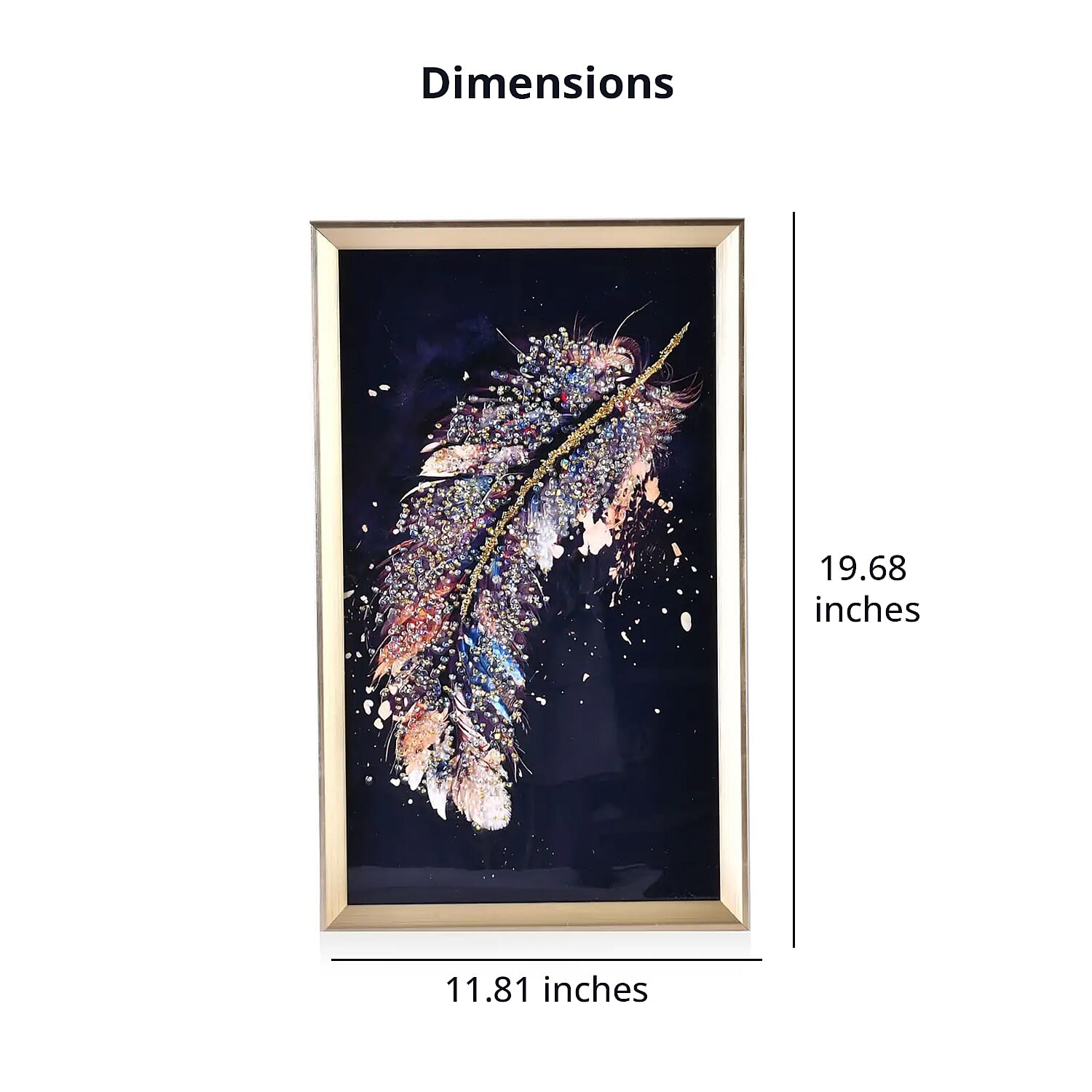 Resin Crystal Painting with PS frame - Purple Feather