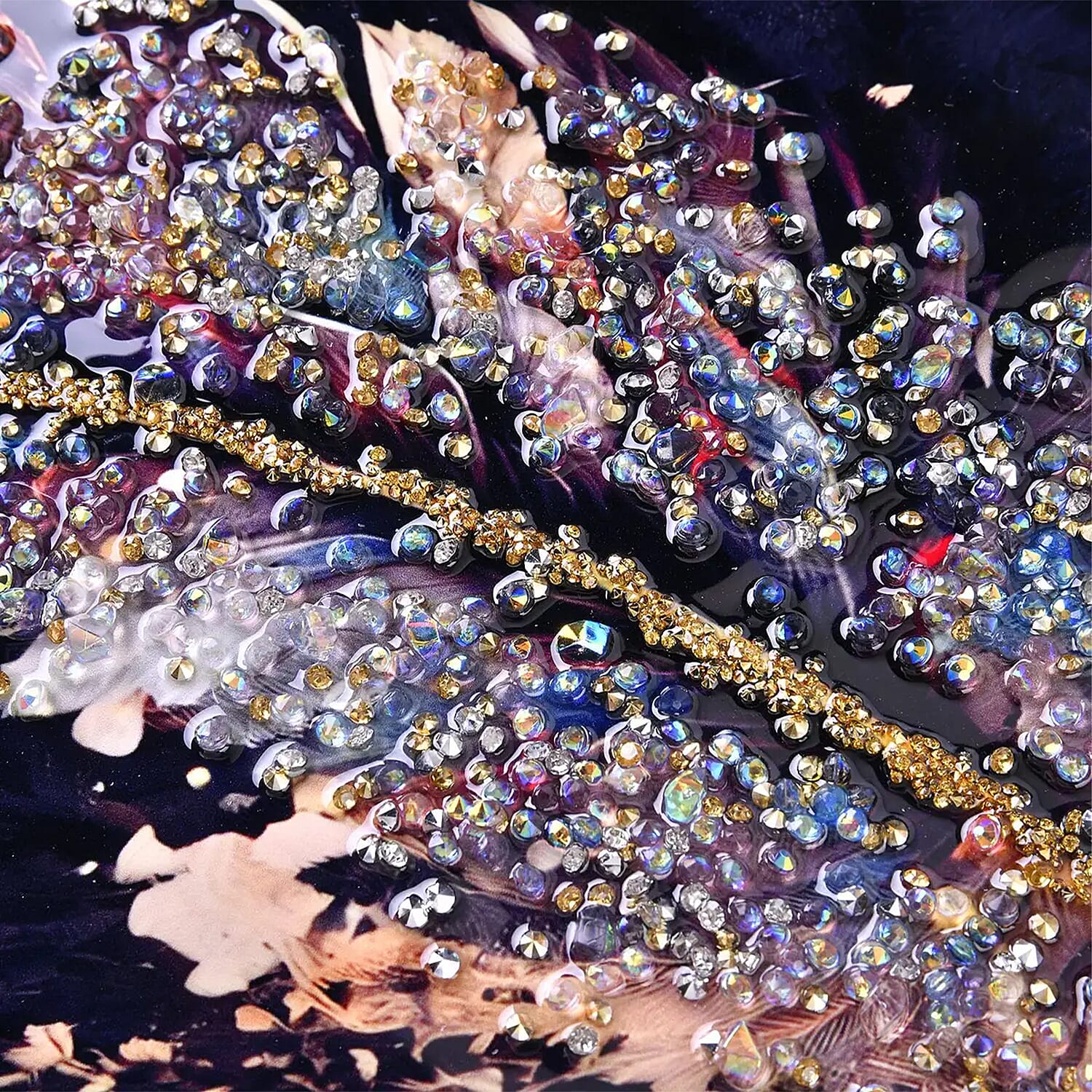 Resin Crystal Painting with PS frame - Purple Feather