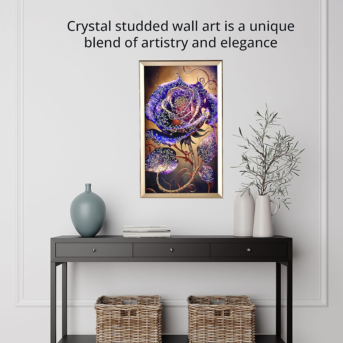 Resin Crystal Painting with PS frame - Purple Rose image number 1