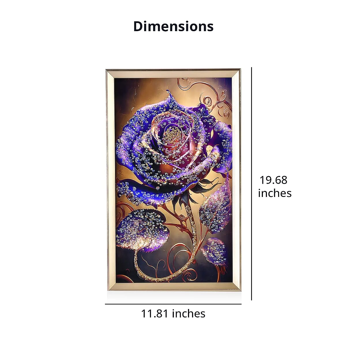 Resin Crystal Painting with PS frame - Purple Rose image number 3