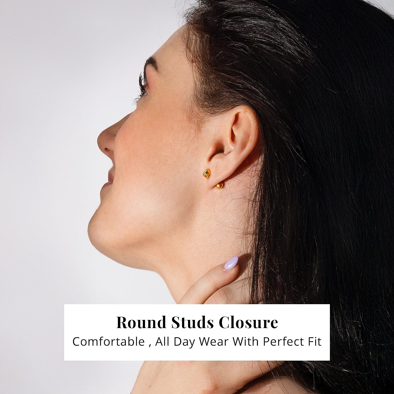 Moissanite / April / Yellow Gold Over Sterling Silver