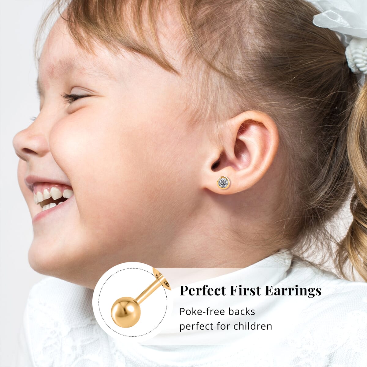 Poke Free Moissanite 0.50 ctw Stud Earrings in Vermeil Yellow Gold Over Sterling Silver image number 4