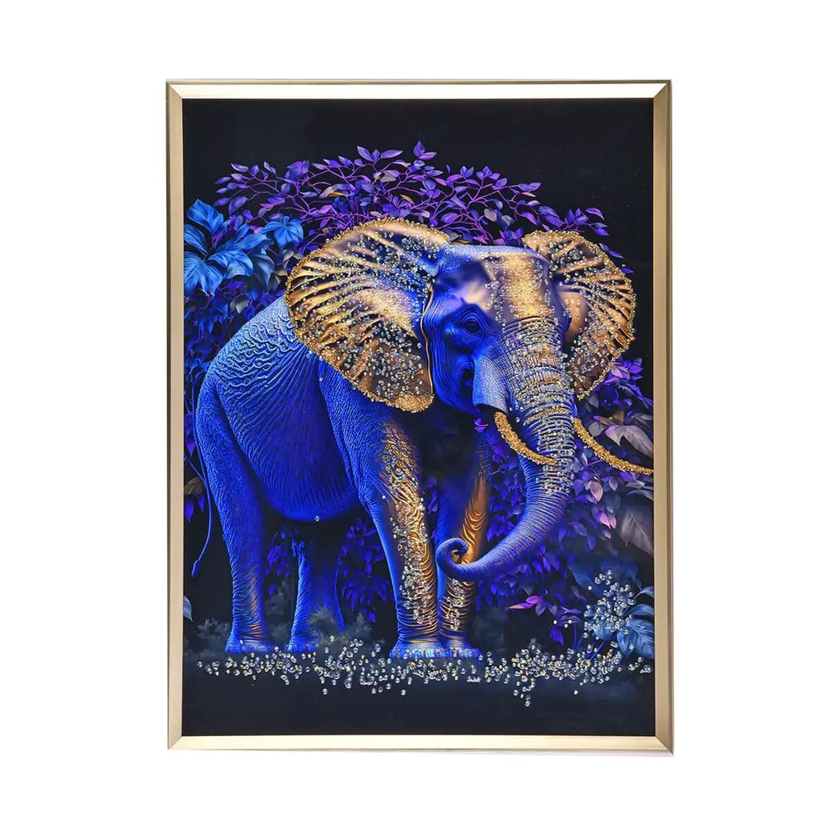 Resin Crystal Painting with PS frame - Blue Elephant image number 0