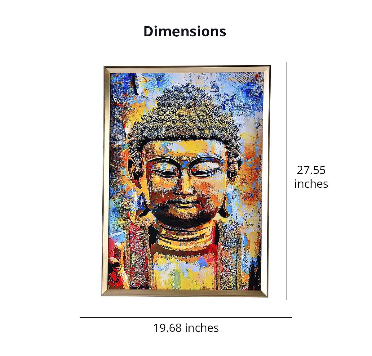 Resin Crystal Painting with PS frame - Golden Buddha image number 3