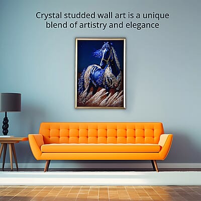 Resin Crystal Painting with PS frame (19.68x27.55)- Golden Horse