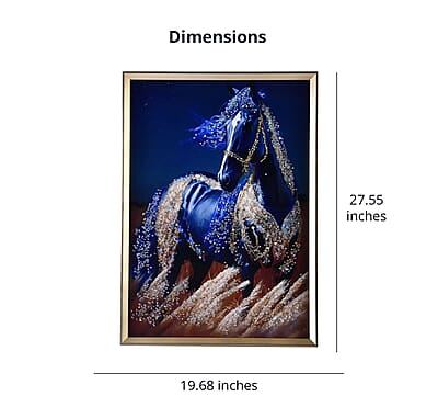 Resin Crystal Painting with PS frame (19.68x27.55)- Golden Horse