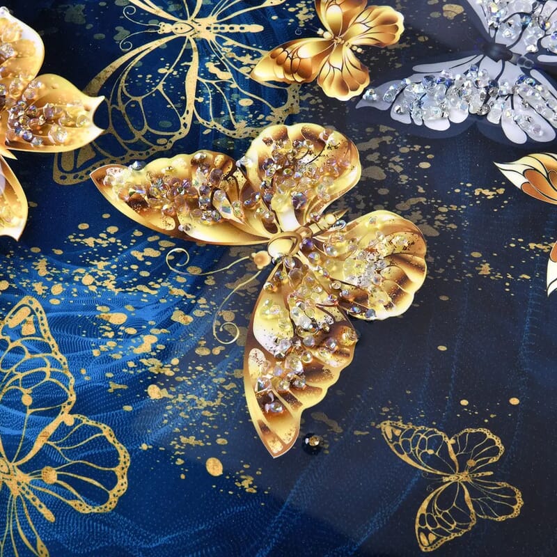 Resin Crystal Painting with PS frame - Golden & White Butterfly