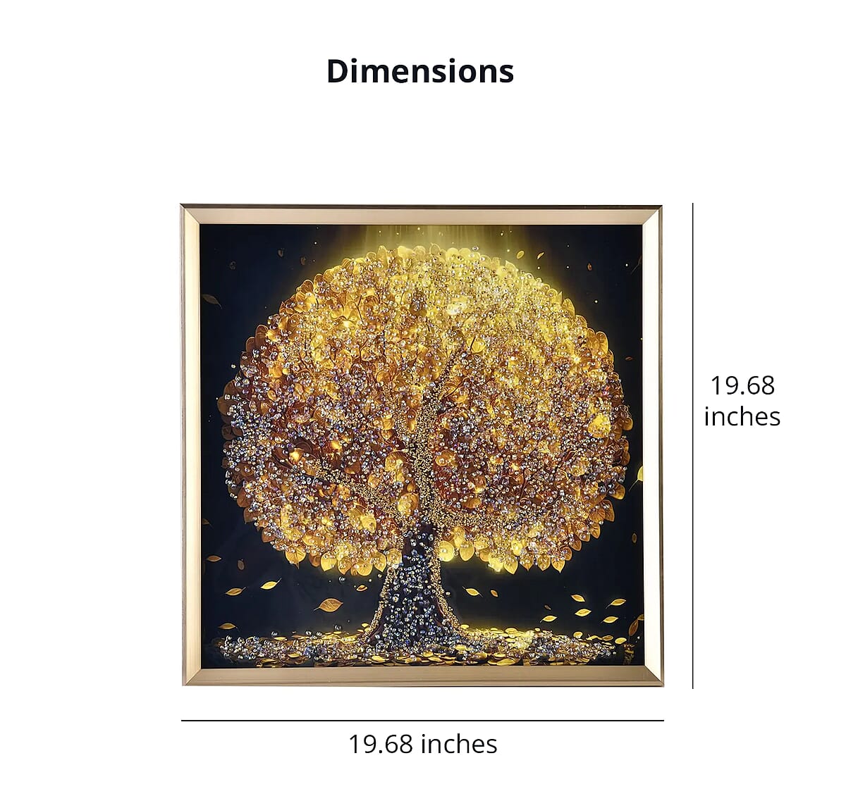 Resin Crystal Painting with PS frame - Golden Tree image number 3