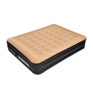 Queen Size High Raised Airbed with Built-in Electric Pump Flocking