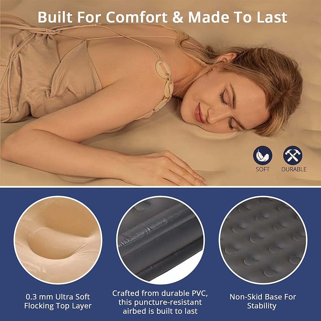 Homesmart Queen Size High Raised Airbed with Built-in Electric Pump Flocking