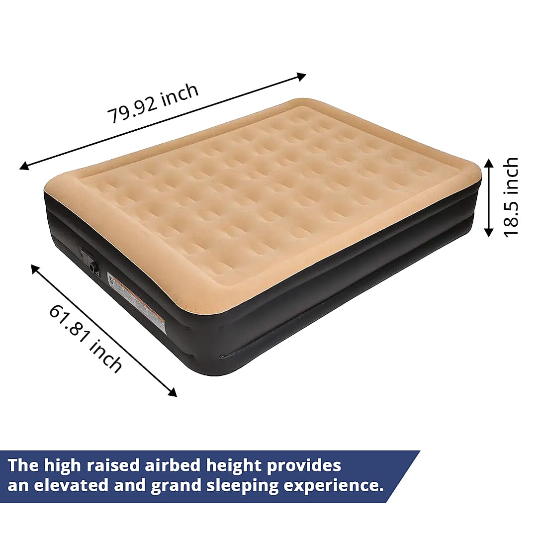 Homesmart Queen Size High Raised Airbed with Built-in Electric Pump Flocking