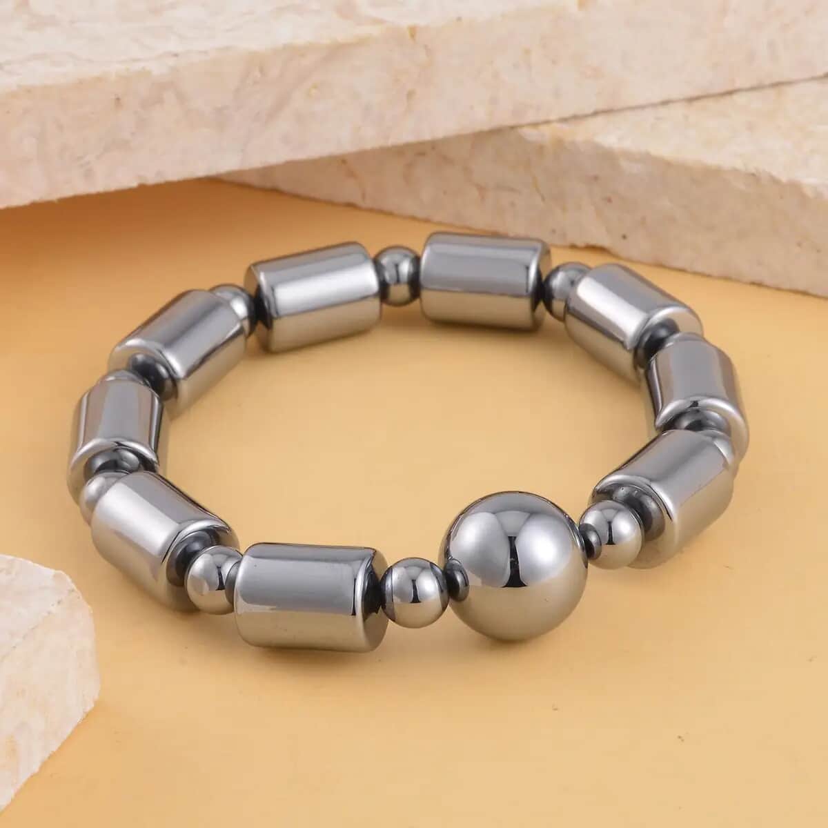 Terahertz 143.45 ctw Beaded Stretch Bracelet, Barrel Bead Bracelet, Terahertz Bracelet, Beads Bracelet image number 1