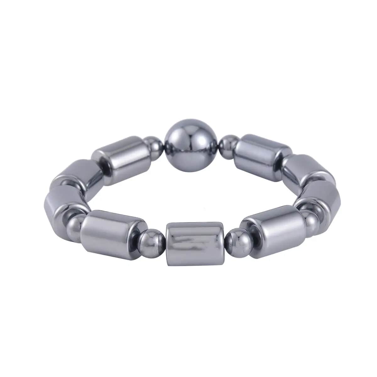 Terahertz 143.45 ctw Beaded Stretch Bracelet, Barrel Bead Bracelet, Terahertz Bracelet, Beads Bracelet image number 5