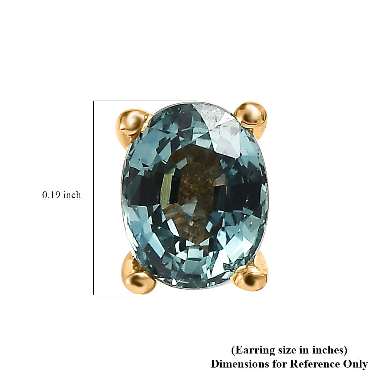 AAA Australian Sapphire Stud Earrings in Vermeil Yellow Gold Over Sterling Silver 0.90 ctw image number 4