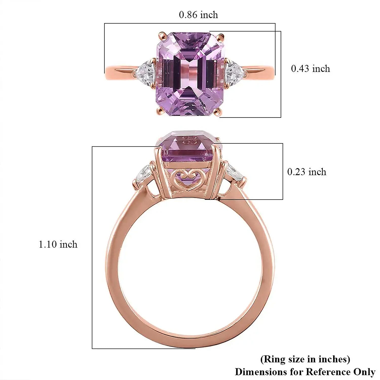 AAA Patroke Kunzite and White Zircon Ring in Vermeil Rose Gold Over Sterling Silver (Size 6.0) 3.50 ctw