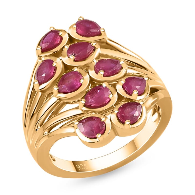 Niassa Ruby (FF) 2.30 ctw Ring in 14K YG Over Sterling Silver 2.30 ctw (Size 5.5)