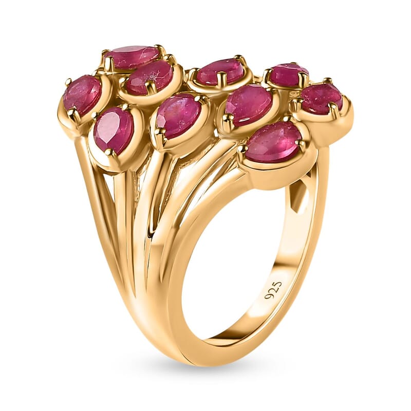 Niassa Ruby (FF) 2.30 ctw Ring in 14K YG Over Sterling Silver 2.30 ctw (Size 5.5)