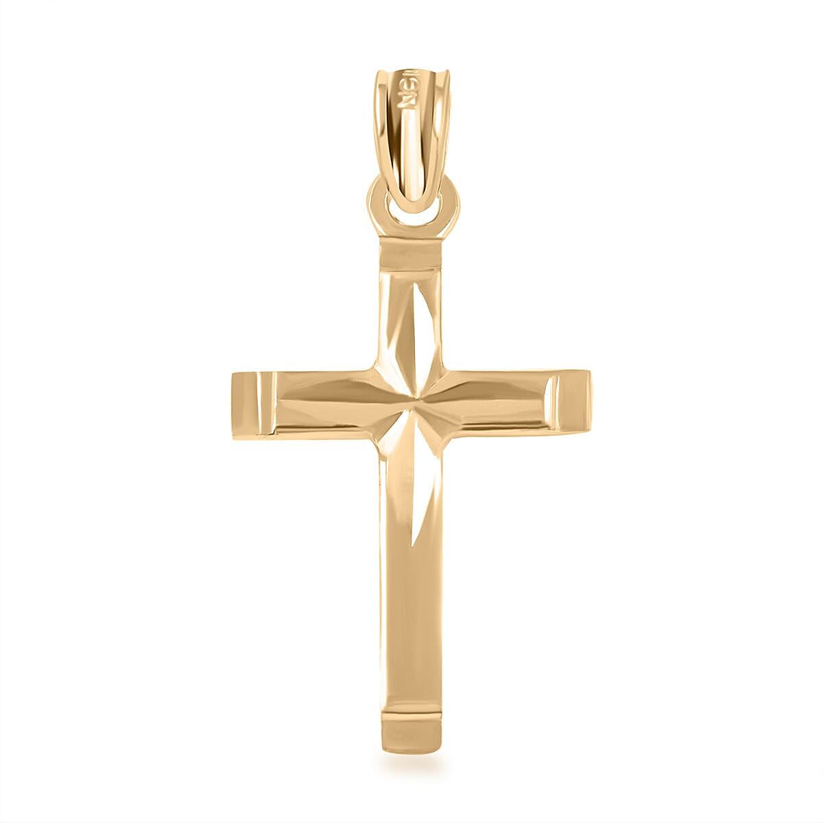 10K Yellow Gold 14.35 x 24.65mm Cross Pendant