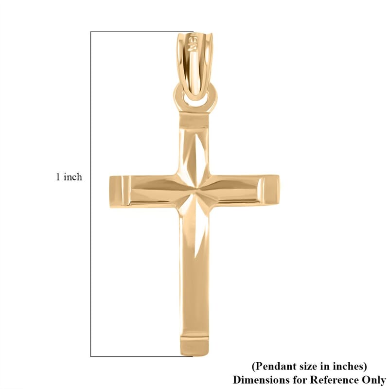 10K Yellow Gold 14.35 x 24.65mm Cross Pendant