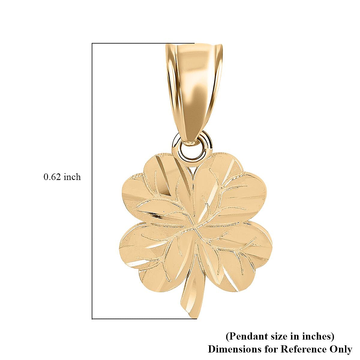 10K Yellow Gold 10.65 x 14.55mm Clover Pendant image number 3